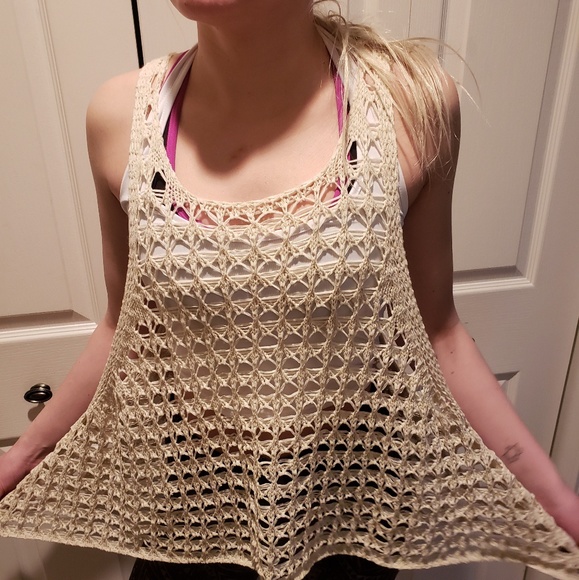 Summer Pool Knit Beach Overlay Tank Top - Picture 4 of 7
